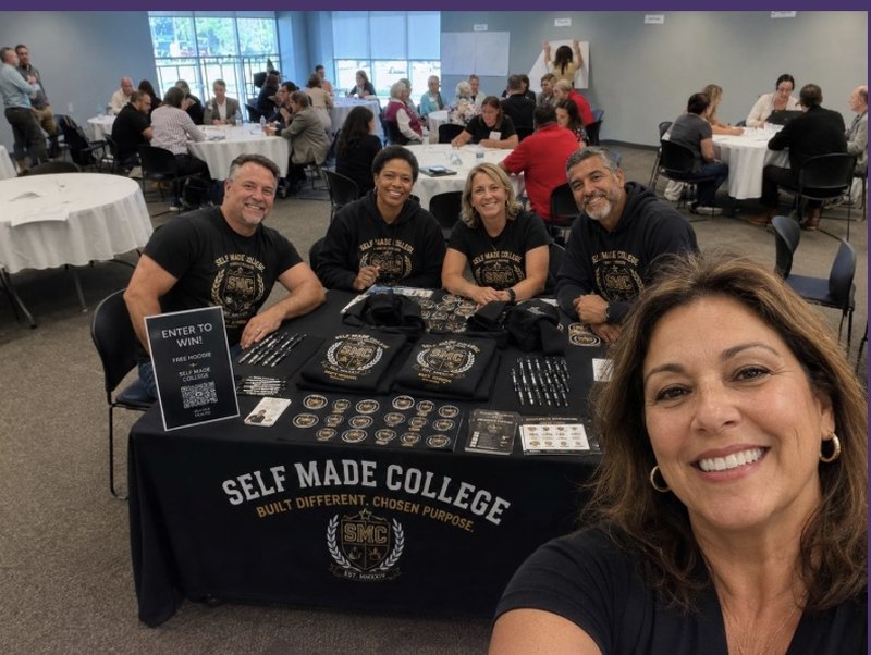 Self Made College team and supporters at a community event